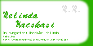 melinda macskasi business card